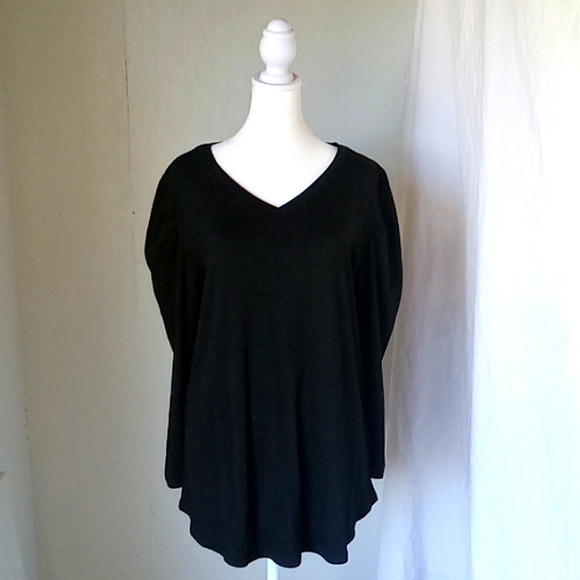 Women's Long Sleeve Shirt V Neck Black Size L Lecieldusoir - Picture 2 of 7
